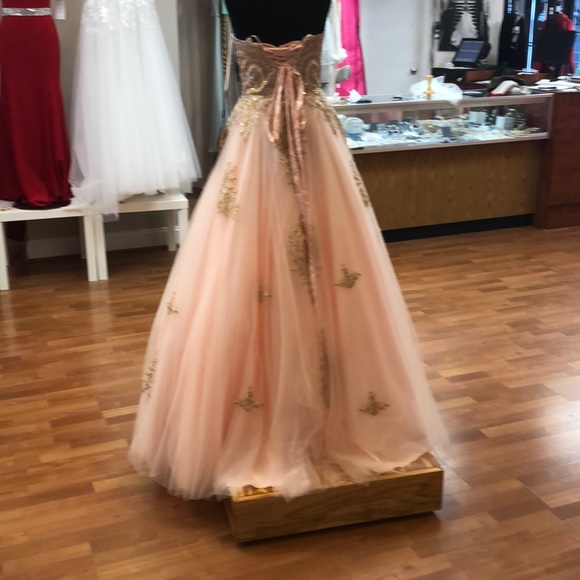 Rose prom dress with multi color rhinestones - Picture 4 of 8